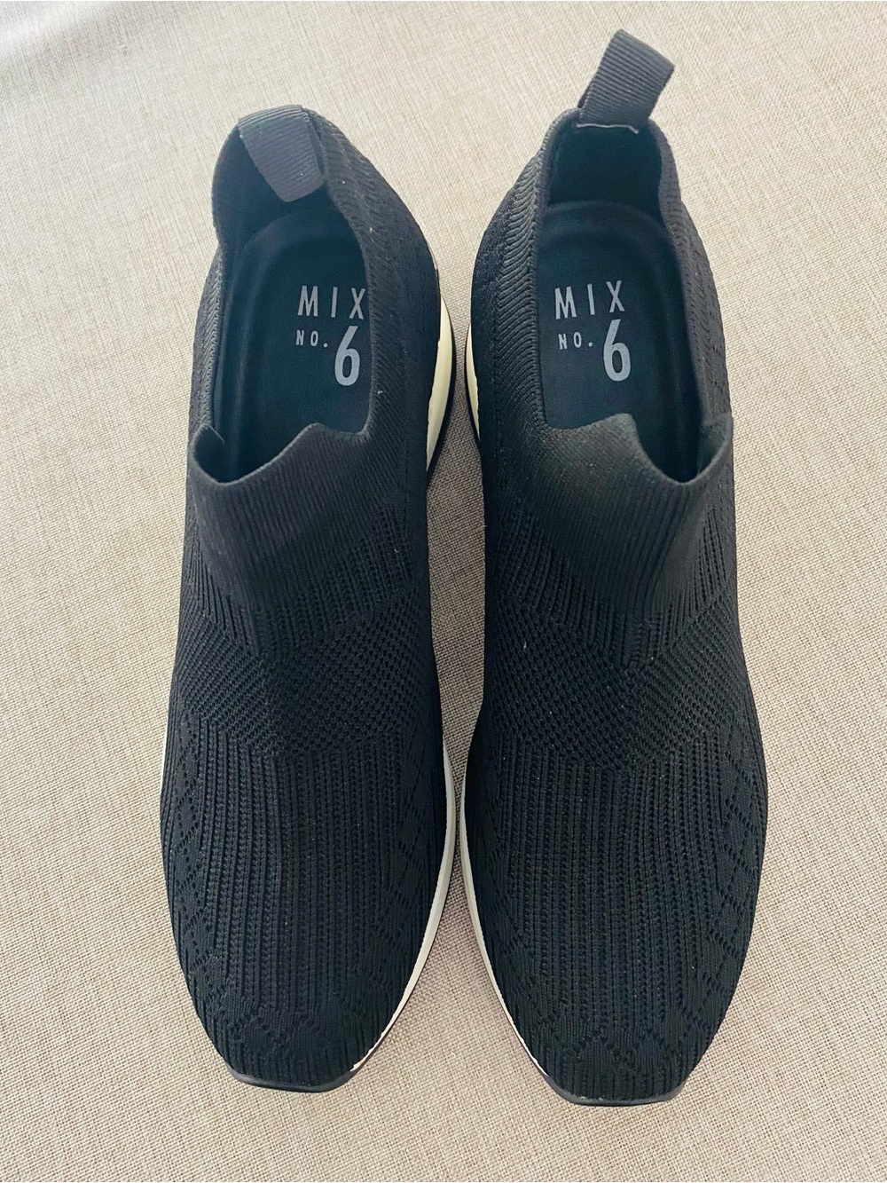 Mix No. 6 Black Slip-On Knit Sneakers